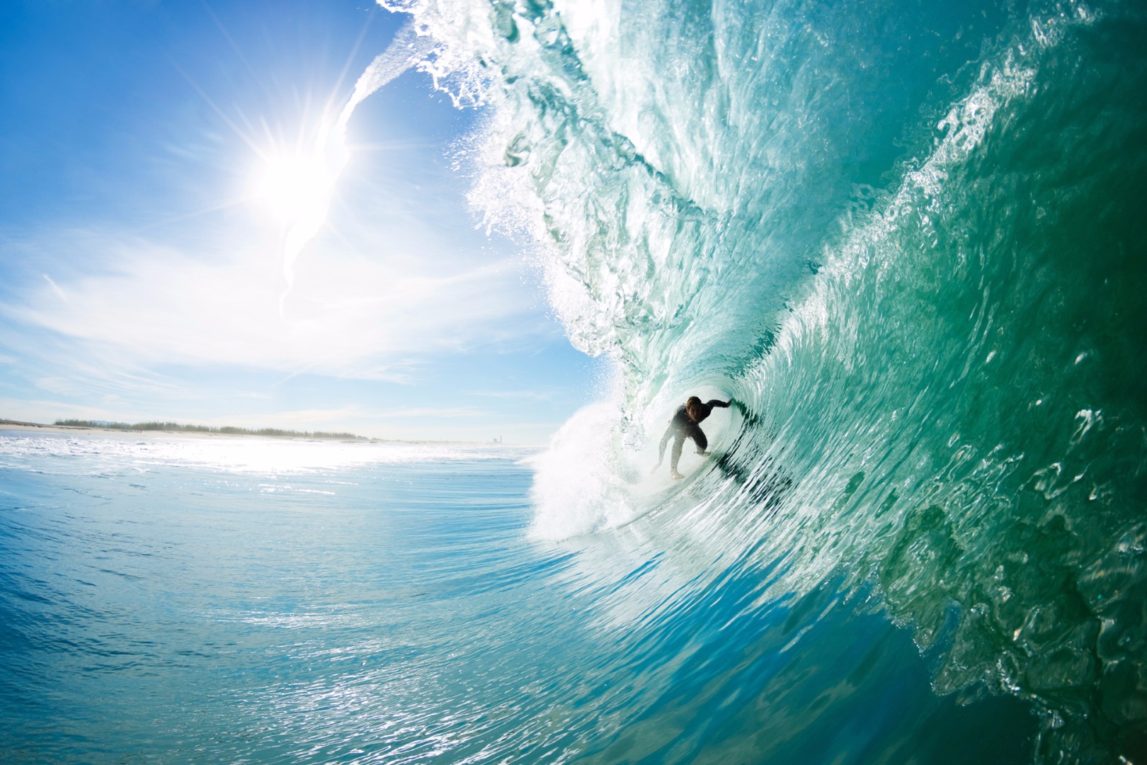 Surfer in een golf