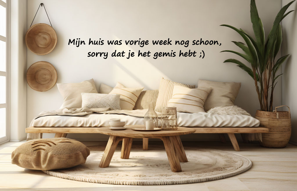 Mijn huis was schoon