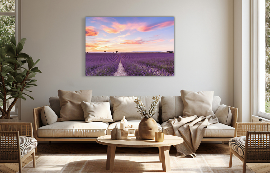Canvas lavendel veld