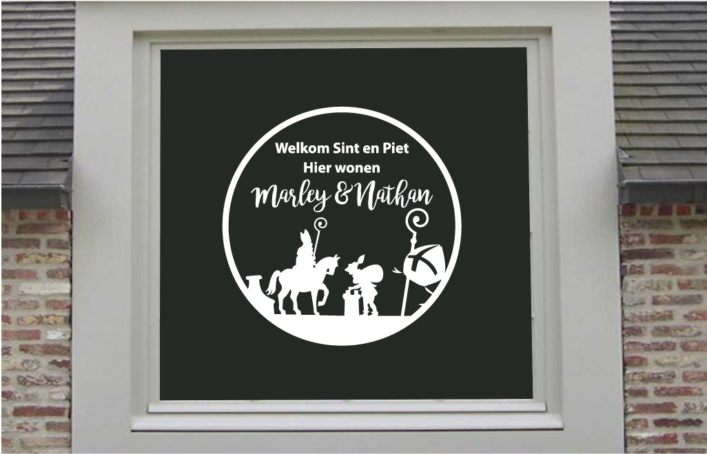 Sinterklaas raamsticker met naam