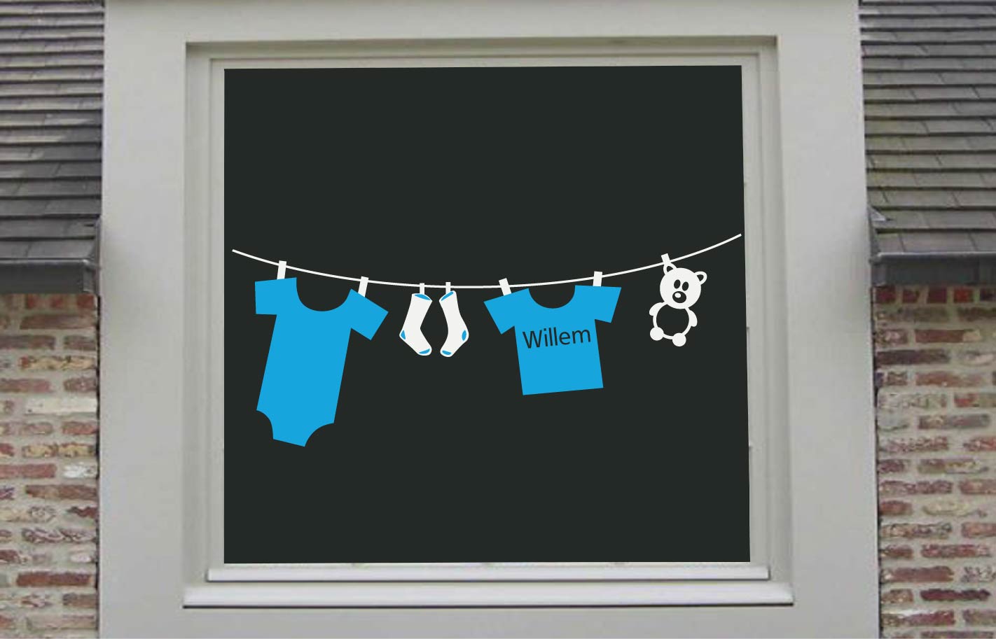 Waslijn met babykleertjes