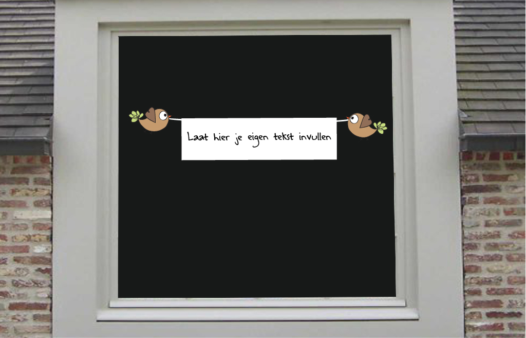 Geboorte sticker vogeltjes